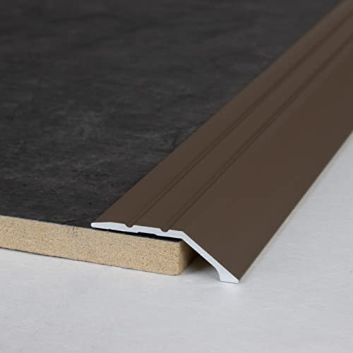 PROVISTON | Abschlussprofil | Aluminium eloxiert | Bronze Hell | Breite 34 mm | Höhe 8.5 mm | Länge 2700 mm | Selbstklebend | Einfassprofil | Einschubprofil | Abschlussleiste | Bodenprofil | 1 Stück