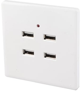 4 Ports USB, Prise de Courant électrique Murale DC 5 V pour Bureau à Domicile (110~250 V) pour Bureau à Domicile