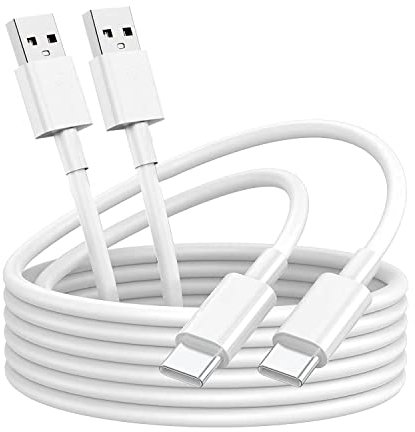 USB C Kabel [ 2M 2Stück ], Type C Ladekabel Schnellladung Kompatibel mit Samsung Galaxy S10 S9 S8 S21 Plus S20 FE A12 A20 A70 A52 A51 A40 A41 A42, Google Pixel,Hawei p9 p10,HTC,LG,weiß