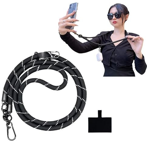 Georcep Thick Rope Cell Phone Lanyard Spacer, Universal Crossbody Patch Phone Lanyards, Phone Necklace Cell Phone Lanyard Neck (P)