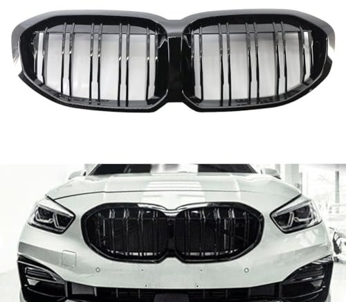 Gangying F40 Rejilla De Radiador para BMW Serie 1 F40 Parrilla F40 riñones Serie 1 Doble Negro 2019 2020 2021 2022 2024
