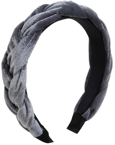 Samt Haarreif Geflochten Stirnband Breit Haarband Vintage Gepolsterte Haarreifen Mode Haarschmuck Kopfband für Damen und Mädchen Pessimistisch