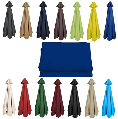 CMJYMX 200CM 2.7M 300CM Umbrella Replacement Parasol Canopy, UV50+, Waterproof, 6/8 Ribs Sun Umbrella Replacement Cloth Garden Canopy Cover Replacement Cover(Color:Royal blue,Size:8 ribs-3m(9.8ft))