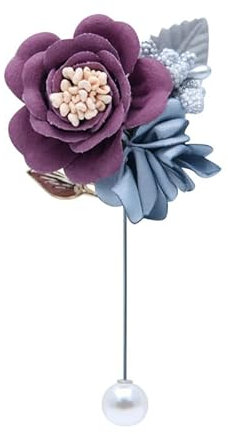 SYSUII Boutonniere Hochzeit Rose - 2 Stück Rose Boutonniere Ansteckblume Hochzeit Corsage Künstliche Ansteckblume Bräutigam Hochzeitsanstecker für Braut Brautjungfer Gäste Herren Damen Party -Lila