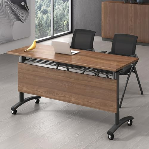 DAXUESEH Klappbare Rechteckige Konferenztische Sets, Groß Besprechungstisch Seminartisch für 4+ Personen, Flip Top Beweglich Schulung Tische Schreibtisch Sitzungssaal Empfangsraum,1pcs,180 * 60cm