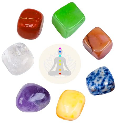 7 Piedras naturales 7 chakras Cuarzo blanco amatista aventurina cristales curativos Pulidos Terapias y meditación (7 chakras)