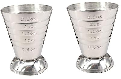 TOPBATHY 2 Piezas barra jigger de onzas barra de jigger vaso medidor taza de tiro de medición