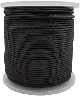 Abio Corda da 10 mm, 5 m, colore nero, corda da muratore, corda in nylon, per attività all'aperto, per l'esercito tedesco, per tenda, fune di tensione, corda da barca, corda di nylon nera, 10 mm/5 m