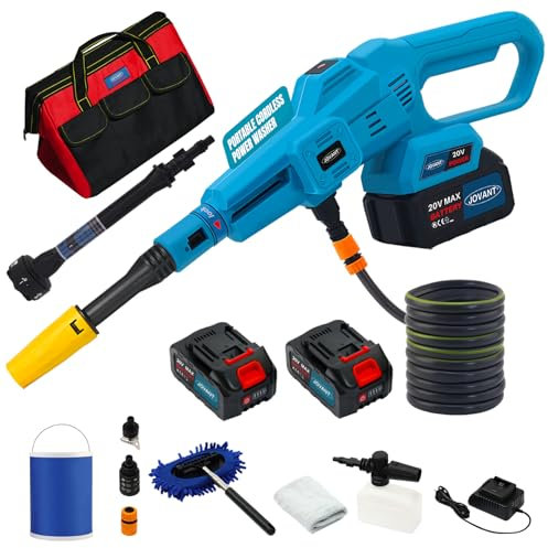 Cordless Pressure Washer, Portable Power Cleaner, 750PSI High Pressure Water, 3 Speed, 6-in-1 Nozzle Handheld Pressure Washer for Car, Home, Garden Cleaning (2 Batteries)