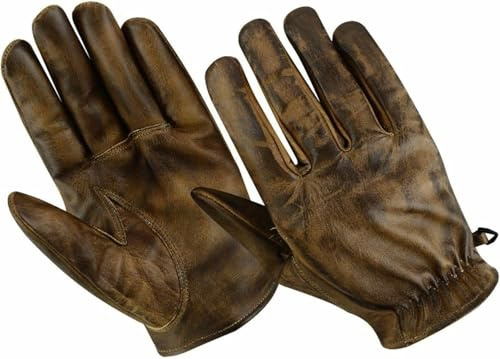 WMW WALI MOTO WEAR Motorrad Handschuhe Herren Chopper,Motorradhandschuhe,Motorradhandschuhe Leder Retro Old Handschuhe Vintage Retro Handschuhe Motorrad Custom Leder Handschuhe