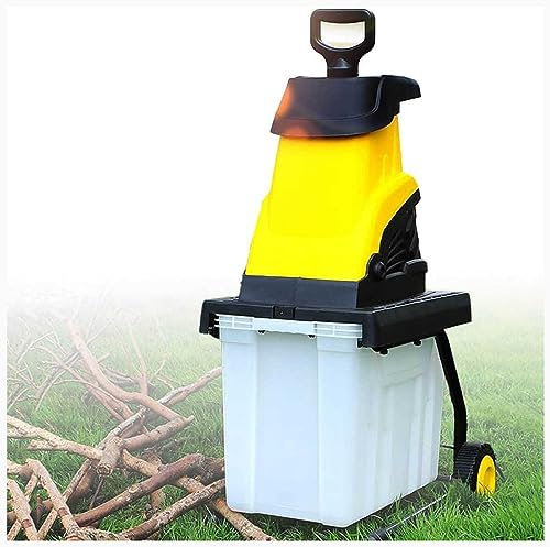 XCSCUK Trituratore da Giardino, trituratore Elettrico per Foglie da 2400 W con Contenitore di Raccolta da 45 Litri, Adatto per Fattoria, Cortile (40m)