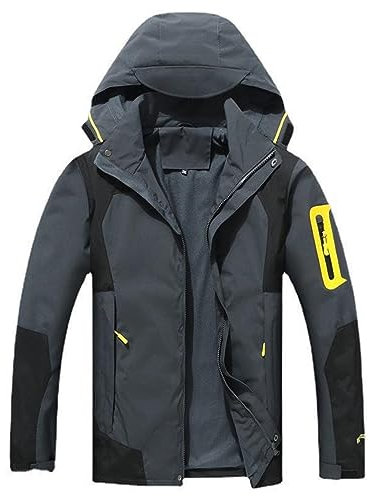 MJGkhiy Giubbotto Invernale Uomo Antivento Giacca a Vento Vintage Militare Jacket Con Cappuccio Leggera Trekking Giacche Da Lavoro Antipioggia Giubbotto Con Zip Sportivo Giubbino Autunno Softshell