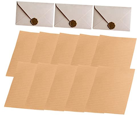 CANIGHT Retro Linen Texture Letter Paper and Envelopes Set Vintage Writing Stationery for Students and Office Supplies for DIY Crafting and Letter Writing