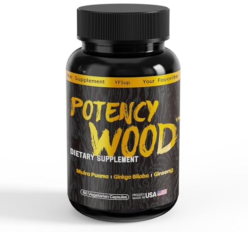 Potency Wood Ginseng Ashwagandha Gingko Tribulus, Herbal Supplements 60 Capsules, Adaptogen Energy Stamina Immune Antioxidants Gut Health, Made in The USA