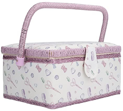 Panier à couture, boîte à couture, organisateur de fournitures de couture, boîte de rangement de kit de couture avec plateau amovible, organisateur de kit de couture pour