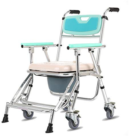 AYCDL Personnes Âgées, Chaise Percée, Chaise De Toilette, Fauteuil Roulant, Tabouret De Bain pour Femmes Enceintes, Chaise De Douche avec Repose-Pieds, Accoudoirs/Dossier Remb
