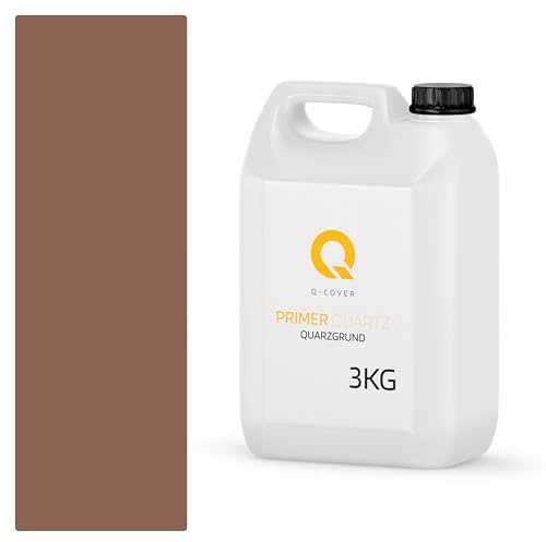 Q-COVER Base al quarzo per intonaco colorato 3 kg Braun M92 dispersione acrilica, innescatore interno ed esterno per pareti e soffitti, base adesiva, base per intonaco, circa 0,3 – 0,4 kg/m2