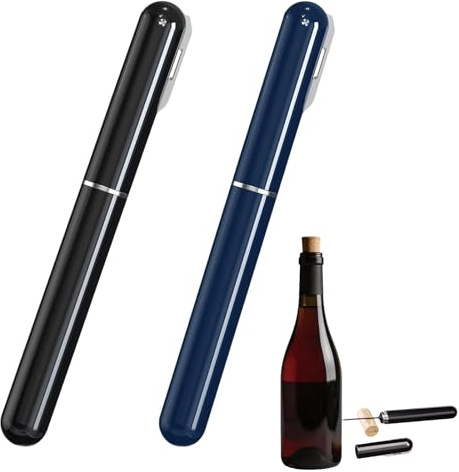 GIONAR 2PCS Tire Bouchon Pompe à Air, 2-en-1 Tire Bouchon avec Coupe-papier Aluminium, Aspect élégant, Facile à Transporter, pour La Maison, Le Restaurant, La Fête, L'extérieur