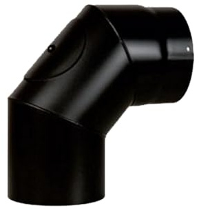 Curva a 90° d’ispezione Verniciata per Fumisteria – in Acciaio al Carbonio SP. 20/10 – per Stufe a Legna – Diametro 120mm