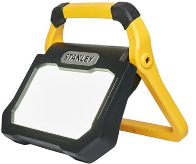 Stanley Lampada da lavoro pieghevole a LED ricaricabile, 5000 lumen, con corpo in policarbonato leggero ma resistente, offre 2 modalità di funzionamento, on/off