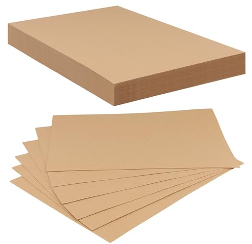 SINJEUN 150 hojas A4 de papel de estraza de 300 g, cartón kraft para manualidades, papel marrón para manualidades, cartón fotográfico para manualidades
