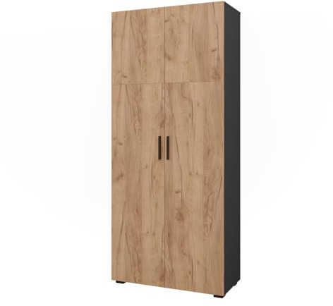 Vicco Mehrzweckschrank Frank, Anthrazit/Goldkraft Eiche, 80 x 183.8 cm