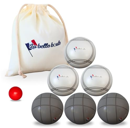 La belle boule Petanqueboll i skum - inomhus och utomhus - kit med 6 bollar + röd gris + förvaringsväska - petanqueboll för barn och vuxna - säker petanque