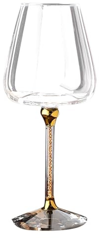 Bicchiere da vino in cristallo, 23 cm, con superficie antiscivolo, calici leggeri a stelo lungo, per piscina, viaggi, matrimoni