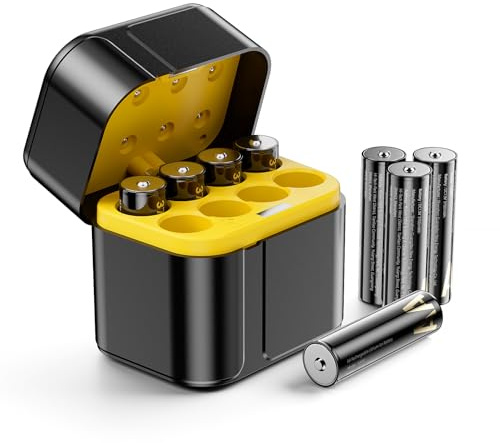 Batterie ricaricabili al litio con caricatore (8x AA), Pile Ricaricabili AA ad alta capacità da 3700 mWh, 2500 cicli di lunga durata con caricatore rapido