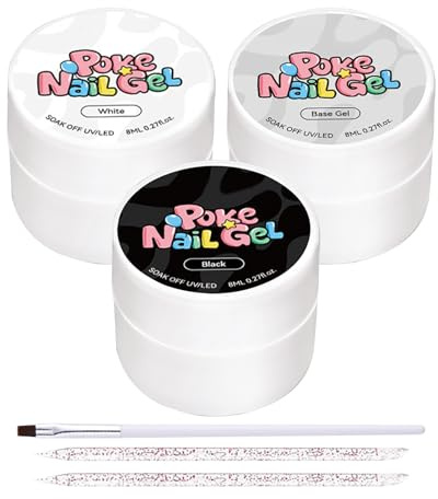 Juego De Esmalte De Uñas En Gel Gel De Pintura Para Uñas En Negro Y | Esmalte De Uñas En Gel Para Mujeres, Principiantes, Salón, Estudio, Manicura, Aseo Y