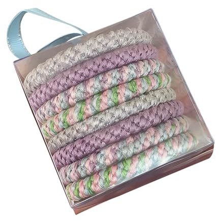 Knekkies Haargummi, Mehrfarbigen Haargummis, Modische Damen Haarbänder, Geflochtene Hair Ties, Zopfgummis Mädchen, Elastische Bunte Haargummi für Dickes Haar (F)