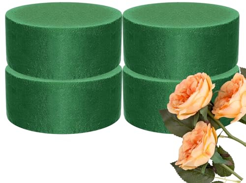 ElevateTech Round Floral Foam Blocks Wet Dry GreenFoam Styrofoam Block for Artificial Flowers Arrangements Wedding Party Decorations 3.14