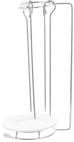 Operitacx Support à Brochettes pour Suspendre Brochettes Réutilisable en Acier Inoxydable avec Crochets Facile à Nettoyer pour Barbecue Lors Grillades