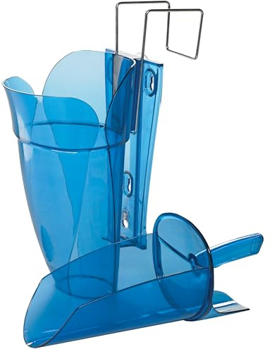 San Jamar Saf-T-Scoop Ice Scoop with Storage Caddy for Kitchens, Restaurants, And Fast Food, Plastic, 64 To 86 Ounces, Blue