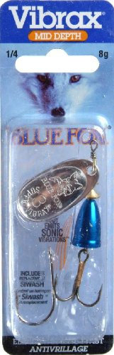 Blue Fox Vibrax clásico 03 Chapado 1/4 (Plata/Azul Cromado, tamaño: 2.63)