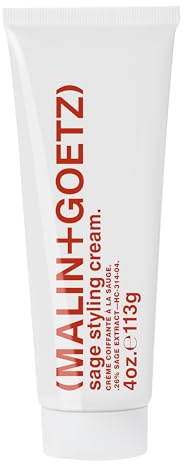 MALIN+GOETZ Sage Styling Cream | Flexible Hold Styling Cream for All Hair Types | Adds Shine, Definition + Volume | Tames Frizz + Flyaways | Nourishing Formula | Cruelty-Free (4 Fl Oz)