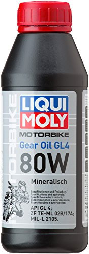 LIQUI MOLY Motorbike Gear Oil (GL4) 80W | 500 ml | Motorrad Getriebeöl | Art.-Nr.: 1617, Schwarz