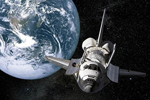 1art1 Der Weltraum Erde Und Space Shuttle Selbstklebende Fototapete Poster-Tapete 180x120 cm