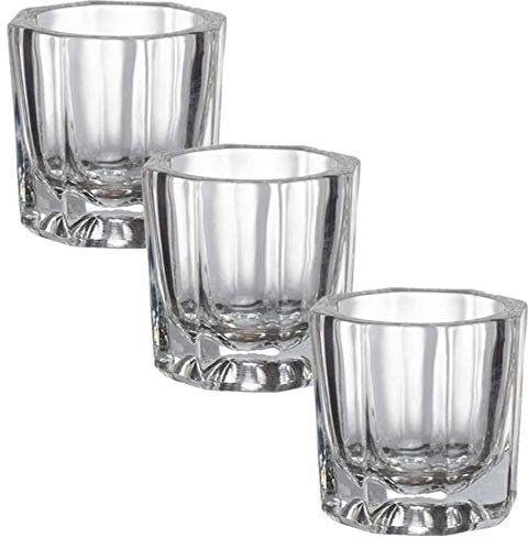 3 Ct. Glass Mixing Dish Dappen Mix Eyebrow Eyelash Manicure Tint Hair Dye Salon by Gold Cosmetics & Supplies