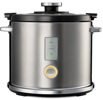 Solis Rice Cooker Multi - Cuocere riso con funzione cottura a vapore, pentola antiaderente senza PFAS per un massimo di 6 tazze di riso, funzione di mantenimento in caldo e riscaldamento