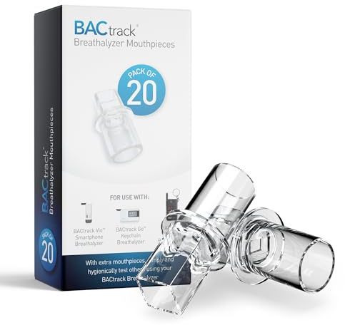 BACtrack Keychain Breathalyser Mouthpieces (20 Count), Compatible with BACtrack Keychain, Go, VIO and T60 Breath Alcohol Testers, Not Compatible with BACtrack C6 and C8 Breathalyzers