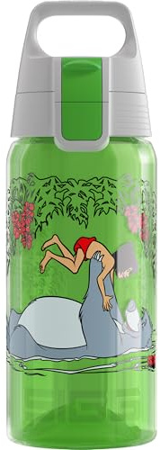 SIGG VIVA ONE Junglebook Kinder Trinkflasche (0.5 L), schadstofffreie Kinderflasche mit auslaufsicherem Deckel, einhändig bedienbare Wasserflasche