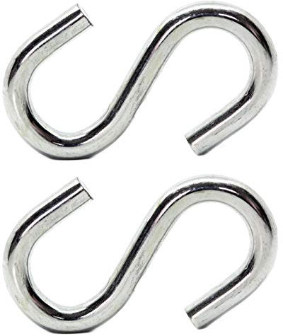 Screws City Heavy Duty S Hook 8mm Thick Hammock S-Hook 200kg Weight Capacity (Pack of 2) H08C/2