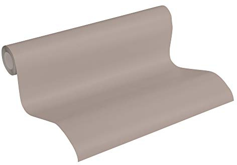 A.S. Création Vliestapete mit Glitter glatte Wand Glamour Edition Tapete Uni 10,05 m x 0,53 m braun grau metallic Made in Germany 369031 3690-31 Braun, Grau, Glitter