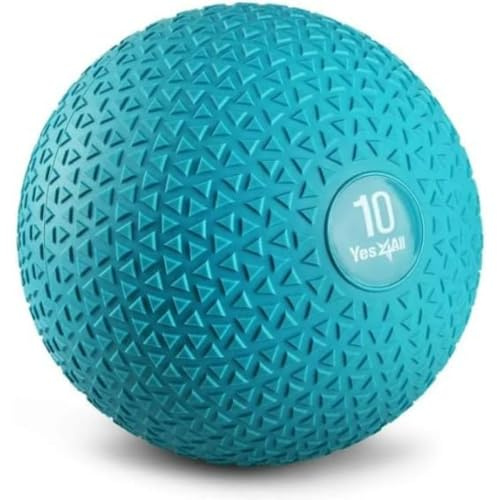 Yes4All WZ48 Slam Balls (blågrön) 9 kg för styrka och crossfit träning – Slam Medicine Ball, trendig blågrön