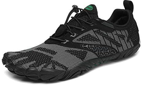 SAGUARO Scarpe Barefoot Minimaliste Uomo Donna Traspiranti Scarpe da Scogli Comode Leggere Scarpette Multisport per Trekking Trail Running Sport Acquatici Palestra, Nero 44 EU