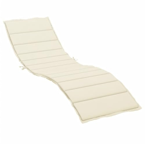 vidaXL Coussin de Chaise Longue, Coussin de Bain de Soleil, Coussins de Transat, Coussin pour Chaise de Jardin Patio Extérieur Arrière-Cour, Crème 200x50x3 cm Tissu Oxford