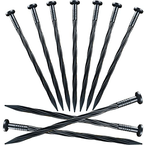 Lot de 80 clous en plastique de 20,3 cm, piquets d'ancrage en nylon pour bordure de paysage, jardin, pelouse, cour, pour barrière contre les mauvaises herbes, bordure de pavé, artificiel