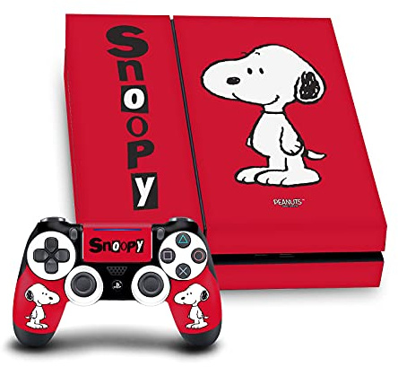 Head Case Designs Officially Licensed Peanuts Snoopy Character Graphics Vinyl Sticker Gaming Skin Decal Cover Compatible With Sony PlayStation 4 PS4 Console and DualShock 4 Controller Bundle