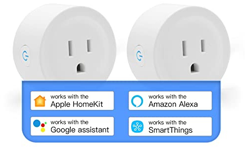Smart Plug Mini HomeKit, Smart WiFi Outlet Support Apple HomeKit, Alexa and Google Assistant Voice Control Socket with Timer Schedule and Group Control Apple MFi Certified No Hub Required 2 Pack